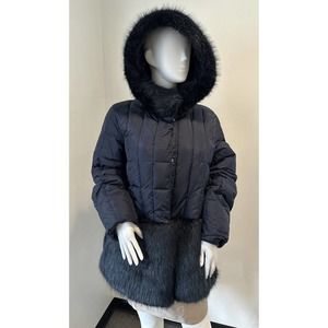 Crewcuts Girls Coat Blue Primaloft Puffer Faux Fur Jacket - Size 16 Orig.$239